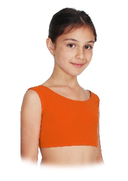 TOP DANZA LYCRA CORTO CON SPALLINE SPESSE ARANCIONE BAMBINA